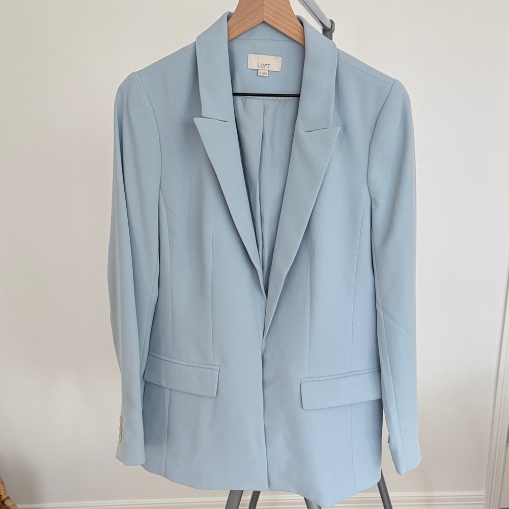 LOFT Women's Sky Blue Suit Jacket